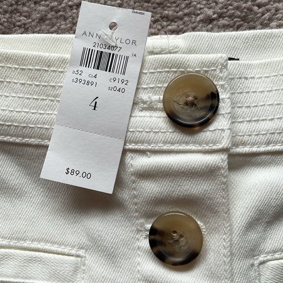 NWT Ann Taylor White Skirt Button 4 - Picture 2 of 6